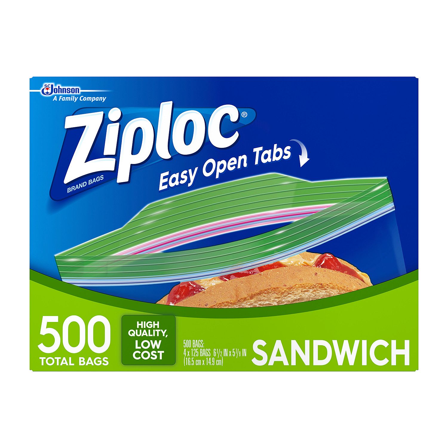 BAG ZIPLOCK SANDWICH 4/145 CT (580 TOTAL BAGS) 