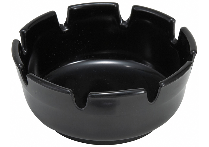 ASHTRAY PLASTIC BLACK 12dz 4&quot; WINCO MAS-4K 263B