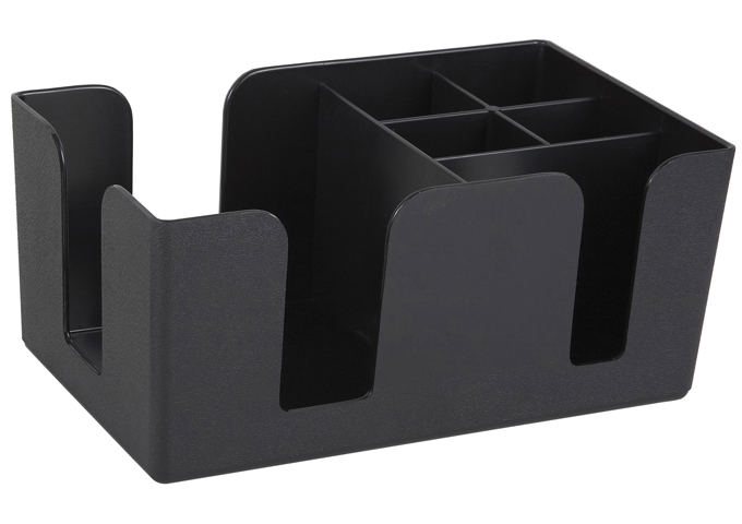 CADDY BAR BLACK 6 COMPARTMENT WINCO BC-6