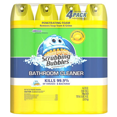 CLEANER BATHROOM 4/25oz SCRUBBING BUBBLES