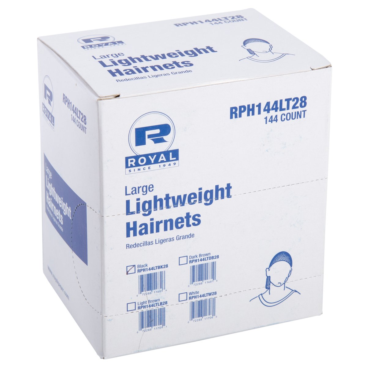 HAIRNET BLACK 28&quot; 10/144 ROFSON 1091-28BLK  LIGHT WGT