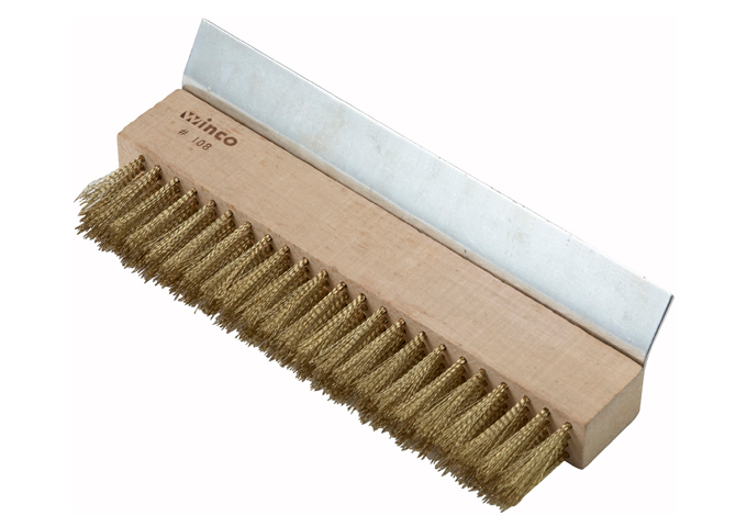 BRUSH OVEN BRASS BRISTLES W/SCRAPER WINCO BR-10