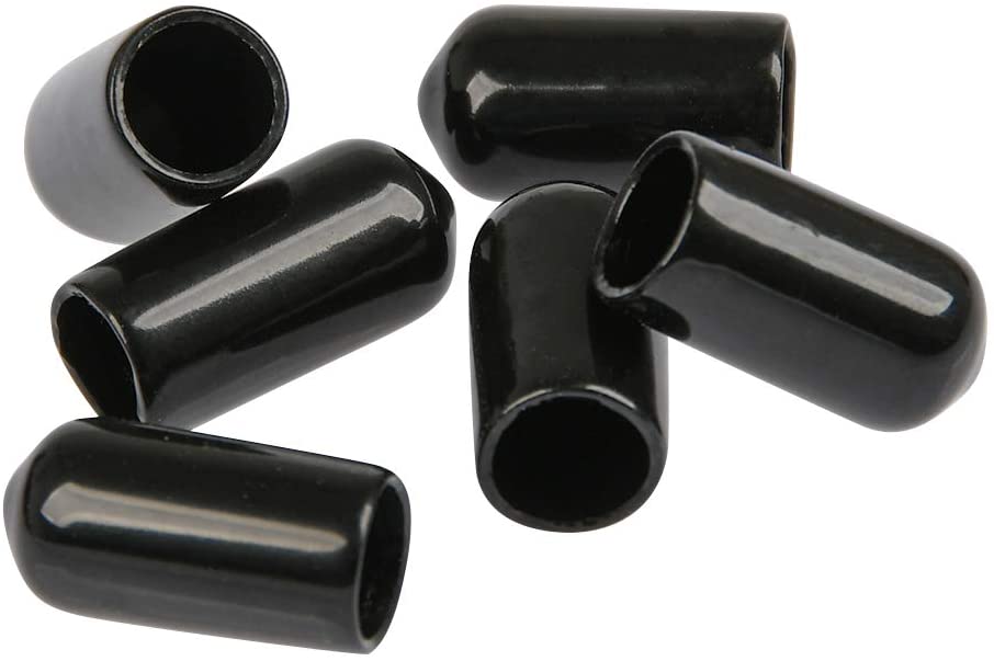 DUST COVERS BLACK RUBBER CAP 200/COUNT