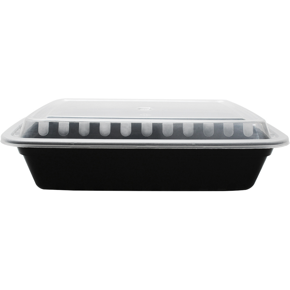 CONTAINER BLACK FOOD 38oz KARAT IM-FC1038B RECTANGULAR