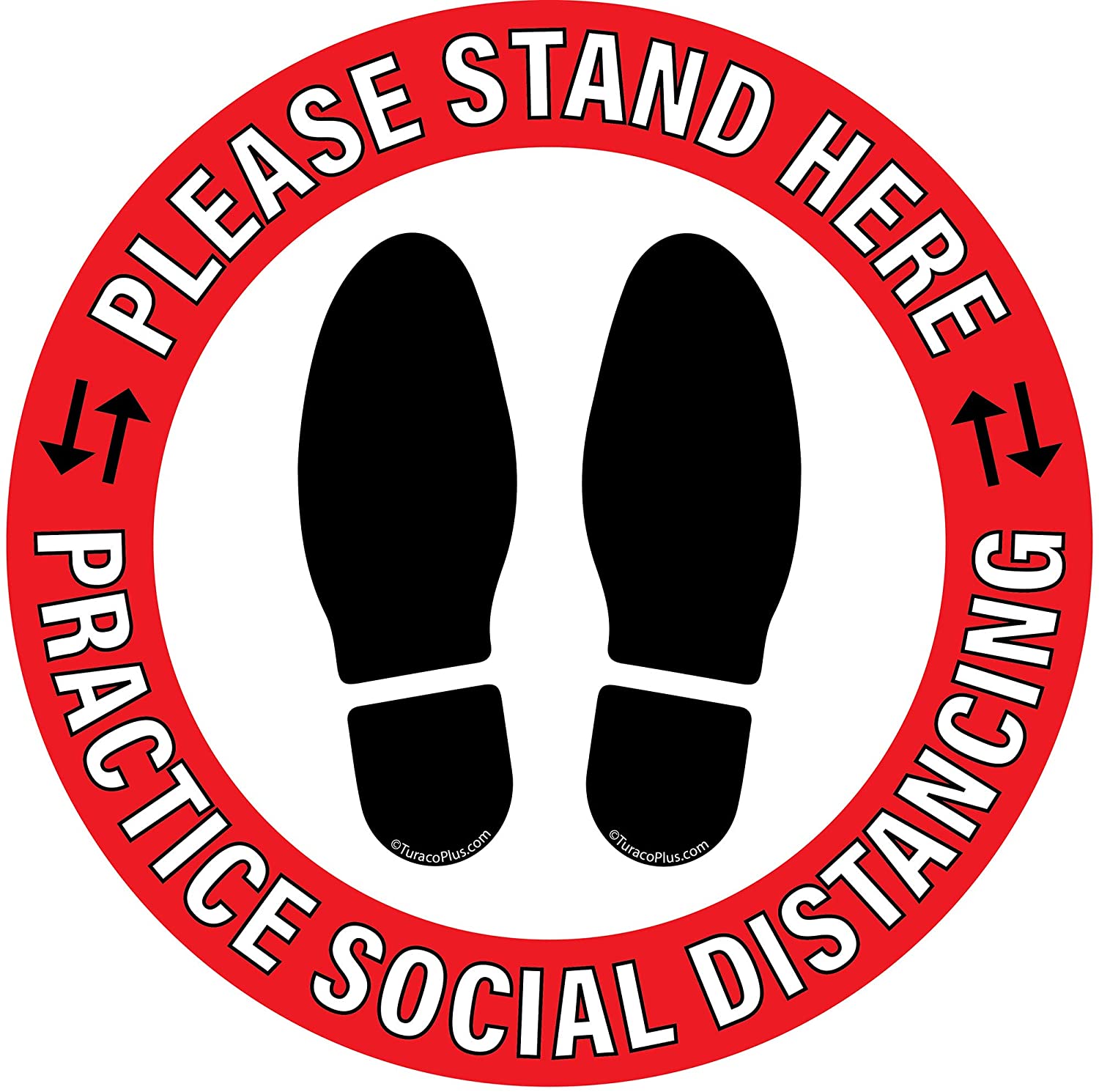 DECAL FLOOR STICKERS SOCIAL DISTANCING ROUND SHAPE 10/PK
