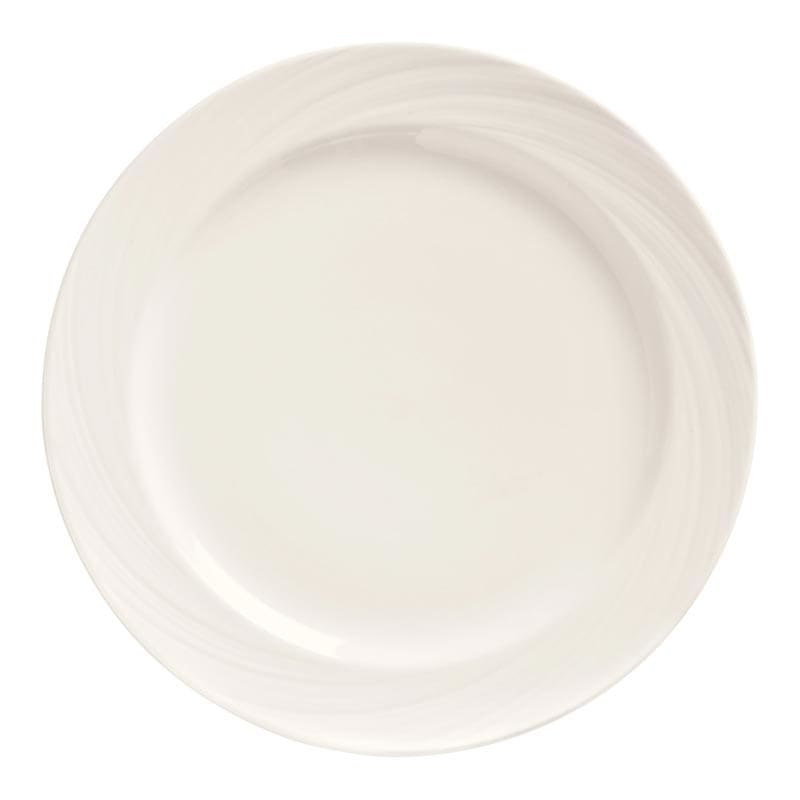 PLATE 10&quot; ROUND PORCELAIN BRIGHT WHITE WTI BO-1105 12/CS